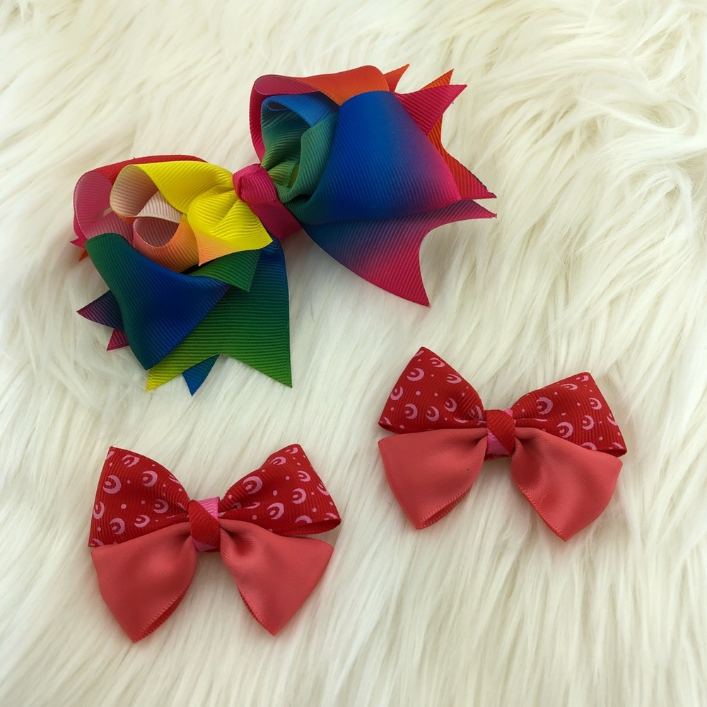 DISNEY INSPIRED 🎀 HAND-CRAFTED GROSGRAIN HEADBOW RIBBON with TWO HAIR CLIPS